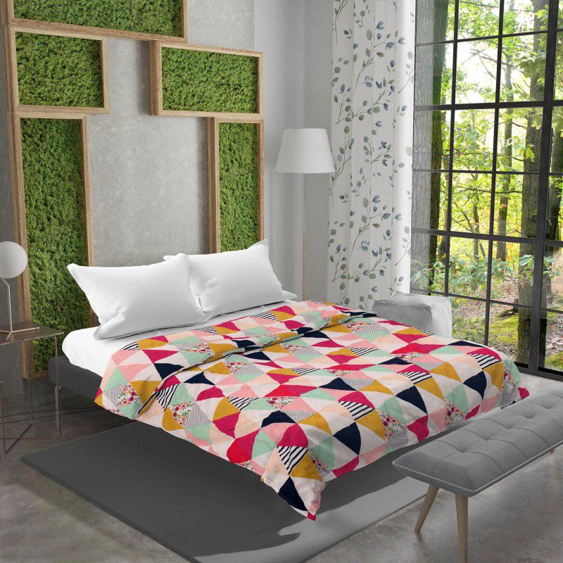 Pink Double Comforter/Quilt Polyester Batting  (208 cm x 223 cm)