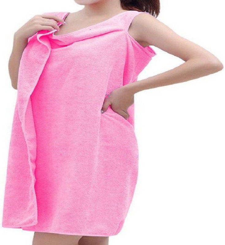 ICABLE Pink Free Size Bath Robe  (2 bath robe, For: Girls, Pink)
