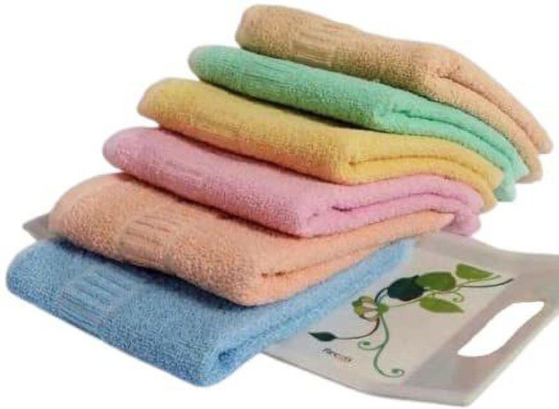 PVA Cotton 300 GSM Hand Towel  (Pack of 6)