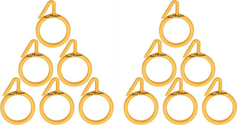 Smart Shophar SHA60CR-NEMA-YL1.5-P12 (Pack Of 12) 1.5 Inches Nemani Curtain Ring, Hook  (Yellow)