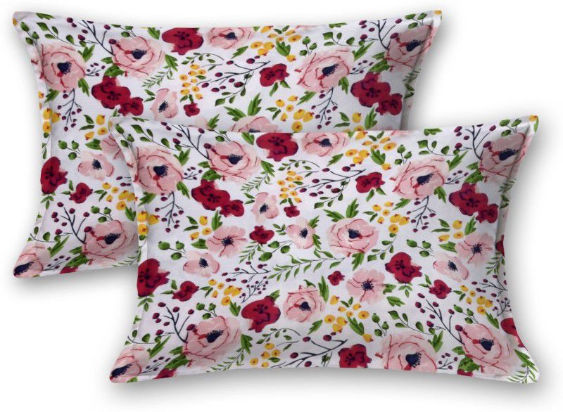 GAYU Printed Pillows Cover  (Pack of 4, 72 cm*45 cm, Red, White)