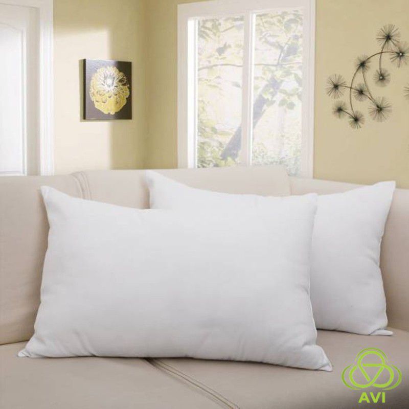 AVI Plain Plain Filled Zipper Standard Size Pillow Protector  (2, White)