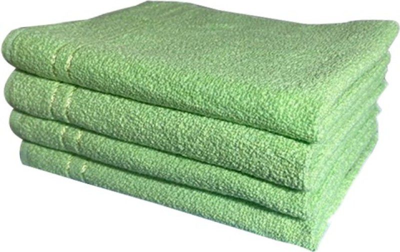 SAJAVAT HOME 4 Piece Cotton Bath Linen Set M  (Green, Pack of 4)