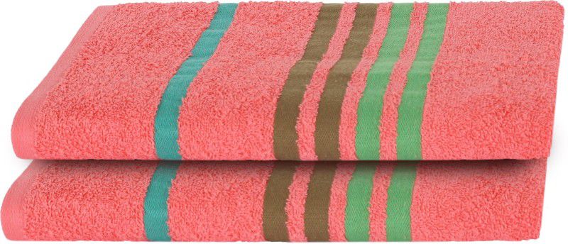 Maspar 2 Piece Cotton Bath Linen Set M  (Pink, Pack of 2)