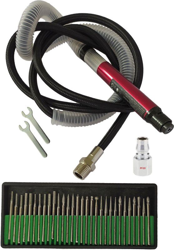Inditrust Pneumatic Micro Air Die Grinder kit 1/8” with 30pc 3mm Bur set Rotary Tool  (3 mm)