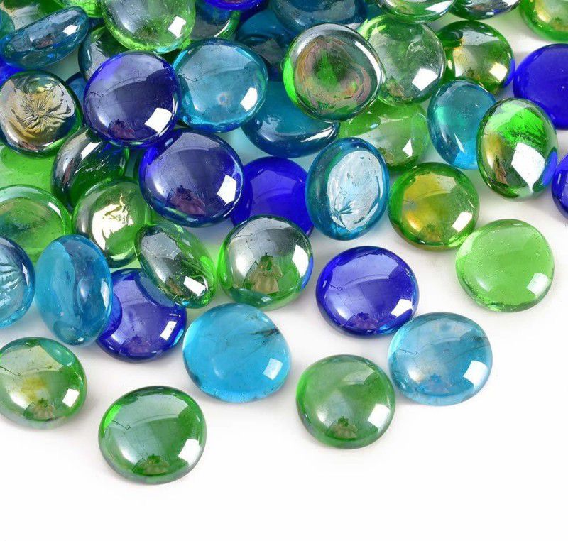 Pebbles5048 Regular Oval Marble Pebbles  (Multicolor 40 Pieces)