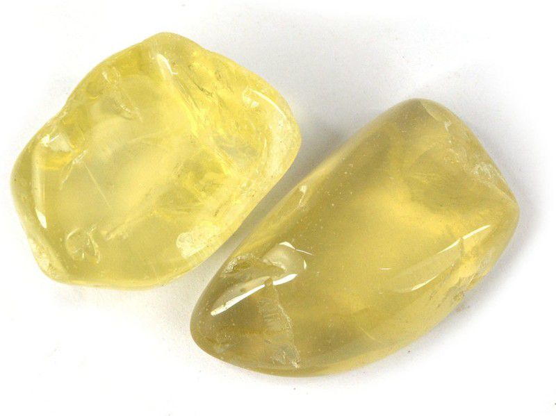 REIKI CRYSTAL PRODUCTS 100% Natural Lemon QuartzCrystal Tumble Stone 50gm Polished Asymmetrical Crystal Stone  (Yellow 50 g)