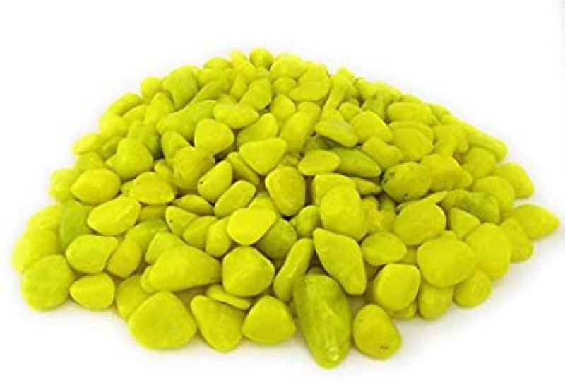 LICAN Colored Stone Pebbles for Garden Aquarium Outdoor Decoration Polished Asymmetrical Crystal Pebbles  (Yellow 10 kg)