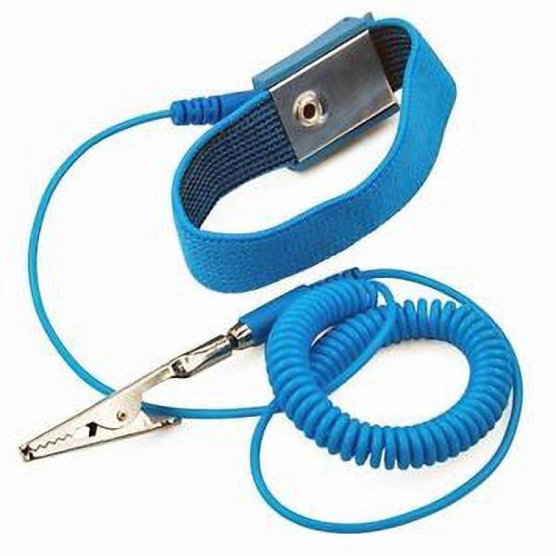 supreme electrotek solutions shop ESD Safe (Anti-Static) [ESD](Pack of 4) Safe Discharge Wristband Wrist Strap band Grounding Cord Tool- Blue B TO C Cord Anti-Static Wrist Strap