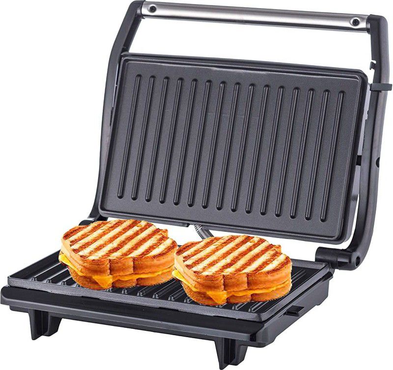 Dherik Tradworld Jumbo Grill Sandwich Maker With Heat Resistance Handle,Non-stick plate and safety protection.( 800-Watt ) Grill  (Multicolor)