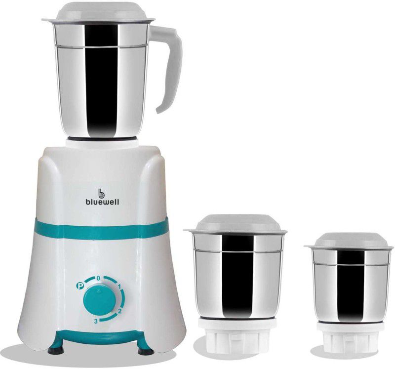 BLUEWELL Queen J-3 QW 750 Mixer Grinder (3 Jars, white and green)
