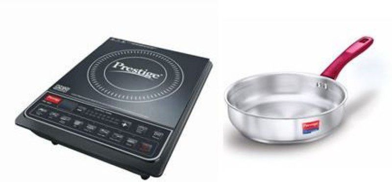 Prestige pic 16 induction cooktop and fry pan Induction Cooktop  (Black, Push Button)