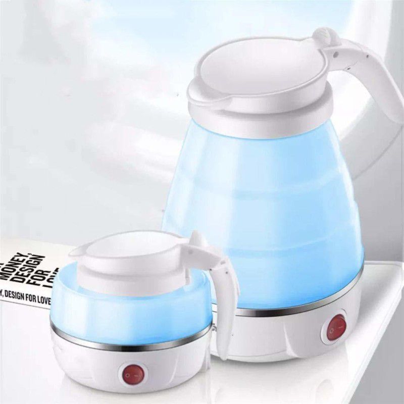 CHHELL Travel Foldable Electric Kettle,Push Switch,Intelligent Anti dry Burn,Portable Travel Kettle, Small Electric Kettle Food Grade Silicone, Used In Coffee,Tea,Milk, Etc Electric Kettle  (0.6 L, Multicolor)