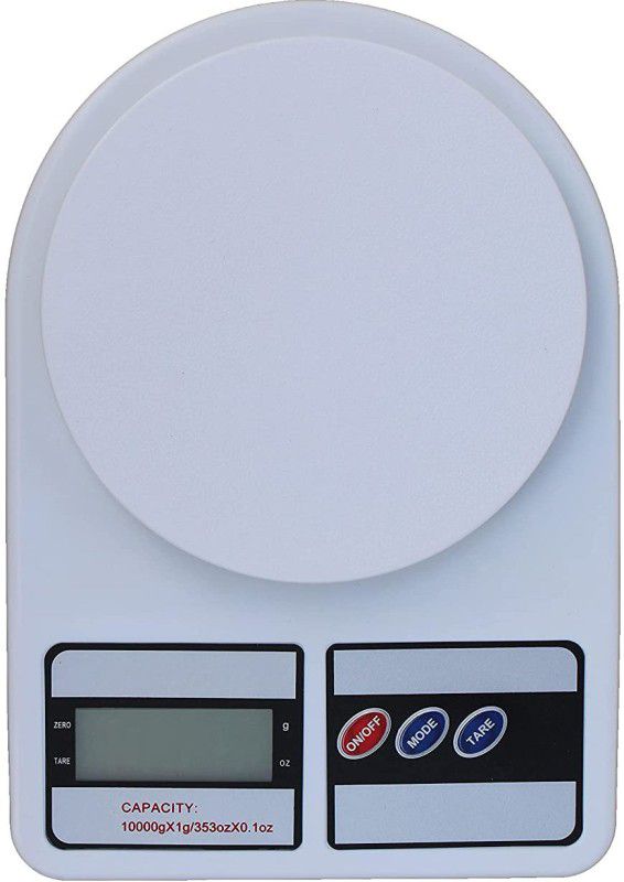 JR Multipurpose Portable Electronic Digital Weighing Scale Weight Machine (10 Kg - with Back Light) Weighing Scale  (White)
