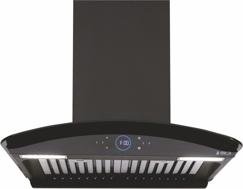 Elica iSMART GLACE HAC BF LTW 60 NERO Auto Clean Wall Mounted Chimney  (Black 1425 CMH)