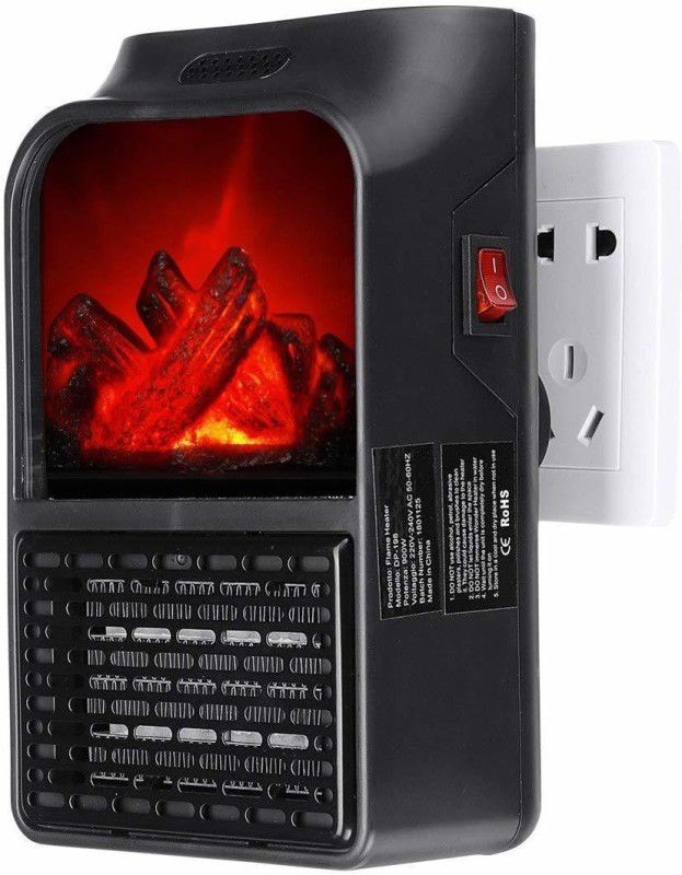 TRIVYOM MINI ELECTRIC WALL-OUTLET FLAME HEATER (Home/office Remote Control Room Heater) Mini Flame Heater Fan Room Heater