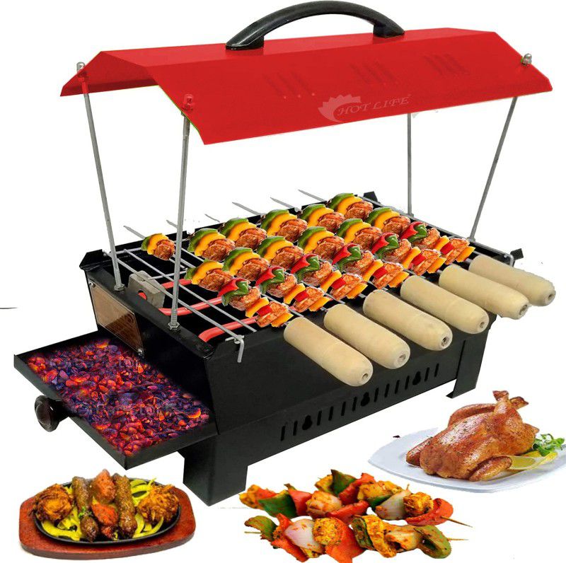 HOT LIFE BBQ-58702 Electric & Non Electric Barbecue Grill & Tandoor Set (Red), Toaster Barbeque Grill Electric Grill Electric Tandoor