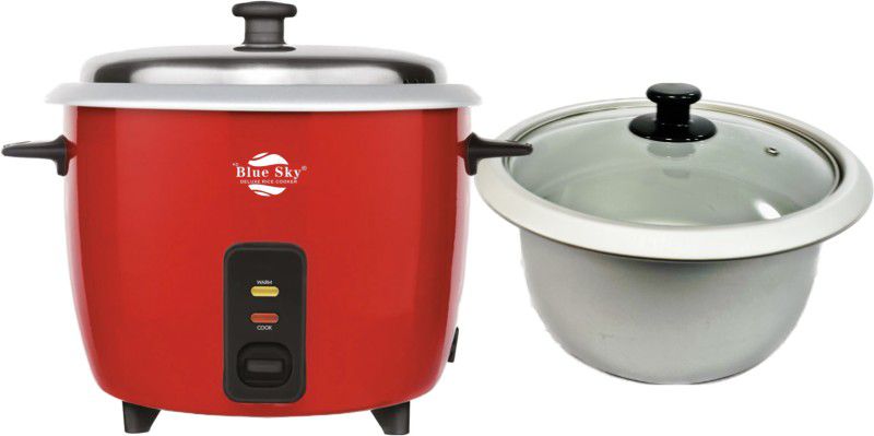 Nd bluesky Double pot 2.8 Food Steamer, Rice Cooker  (2.8 L, Cherry red, Pack of 6)