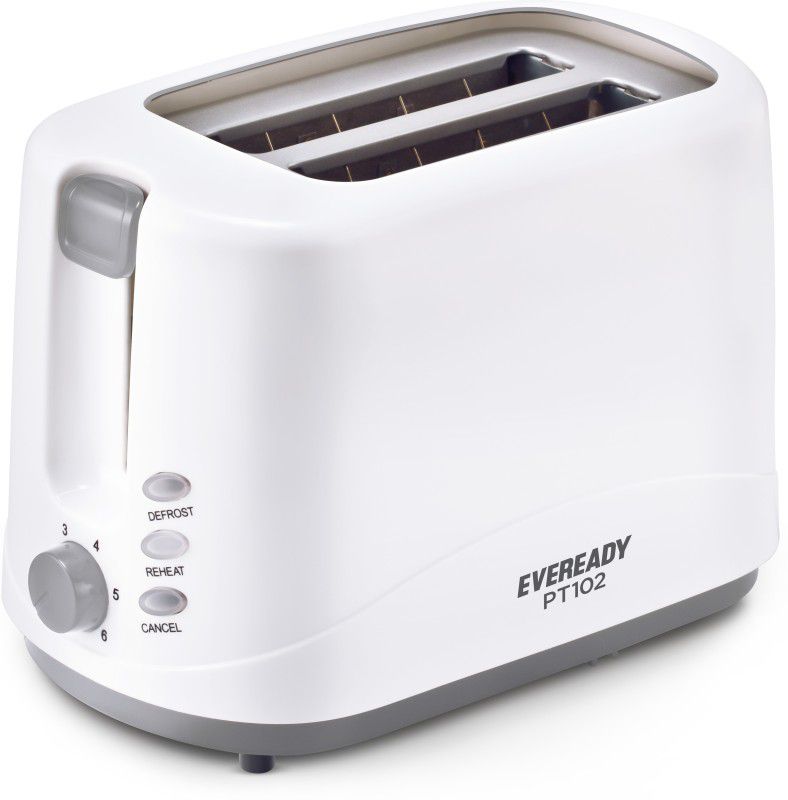 EVEREADY PT102 750 W Pop Up Toaster  (White ,Grey)