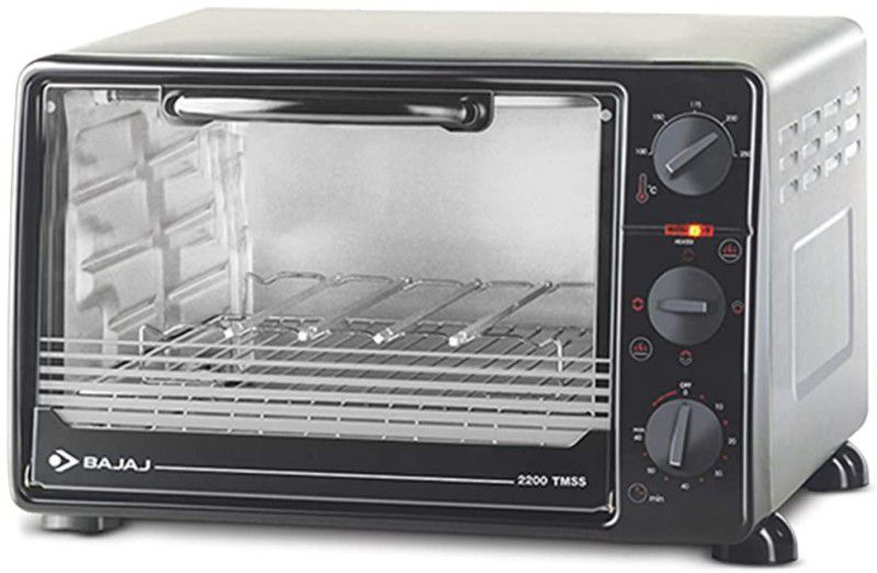 BAJAJ 22-Litre 2200TMSS Oven Toaster Grill (OTG) with Motorised Rotisserie  (Black/Stainless Steel)
