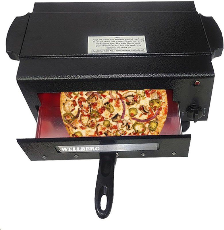 WELLBERG 2000W Upper and Lower on/Off System Small Electric Pizza Maker Fish Chicken Tikka Naan Tandoori Roti Cake Baker French Fries Meat Barbecue Chaap Oil-free Fryer (Black) Pizza Maker  (Black)
