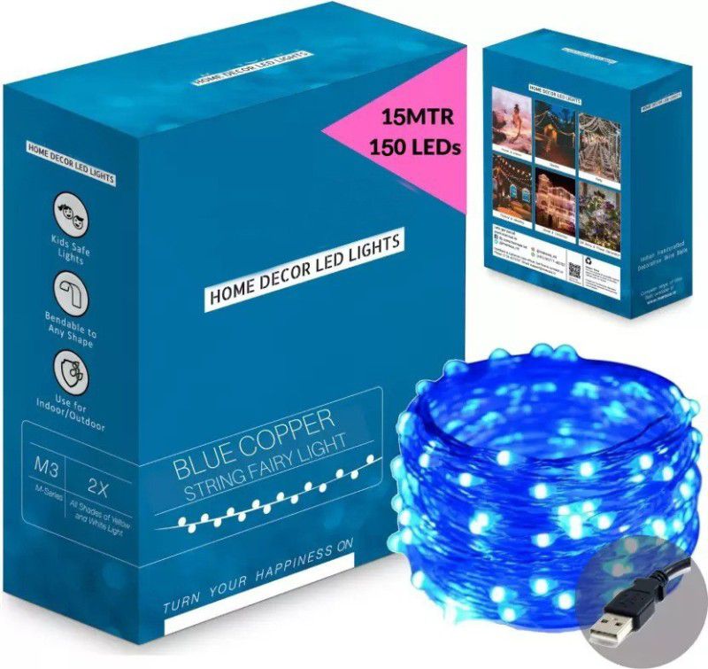Gonsgadapp 150 LEDs 15 m Blue Rice Lights  (Pack of 1)