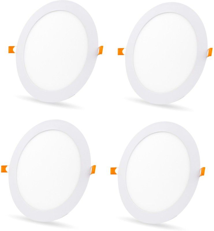 Sisco 12W Round White LED panel light pack of 4pc Recessed Ceiling Lamp  (White)