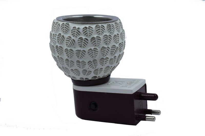 ASHTAAROMAS Beautiful Ceramic Aroma Lamp Diffuser / Kapoor Dani Cum Night Lamp Night Lamp  (10 cm, White)