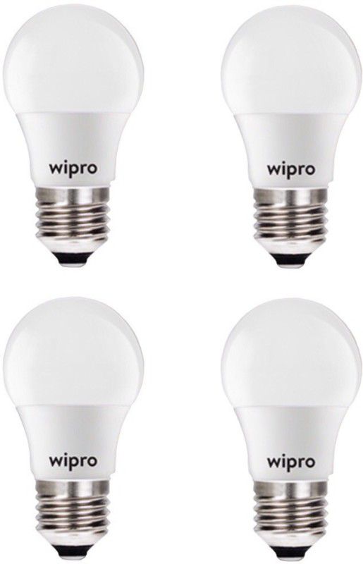 Wipro 3 W Round E27 LED Bulb  (Yellow, Pack of 4)