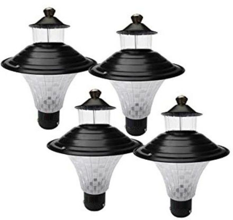 ZOREZA Nice Round Garden Light, Black, 23cm, Pack of 4 Gate Light Outdoor Lamp  (Black)