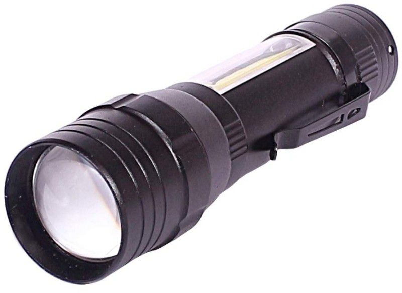 MHAX 4Mode PowerFull Led Rechargeable Long Range Torch Up to1 Km With BackLight_6 hrs Torch  (Black, 13 cm, Rechargeable)