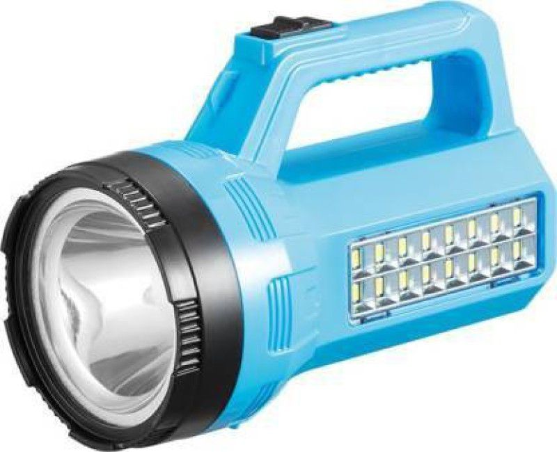 AKR (RECHARGEABLE LED SEARCH LIGHT) Multifunction, 3W Emergency+3.2W Torch Torch  (Blue, 15 cm, Rechargeable)