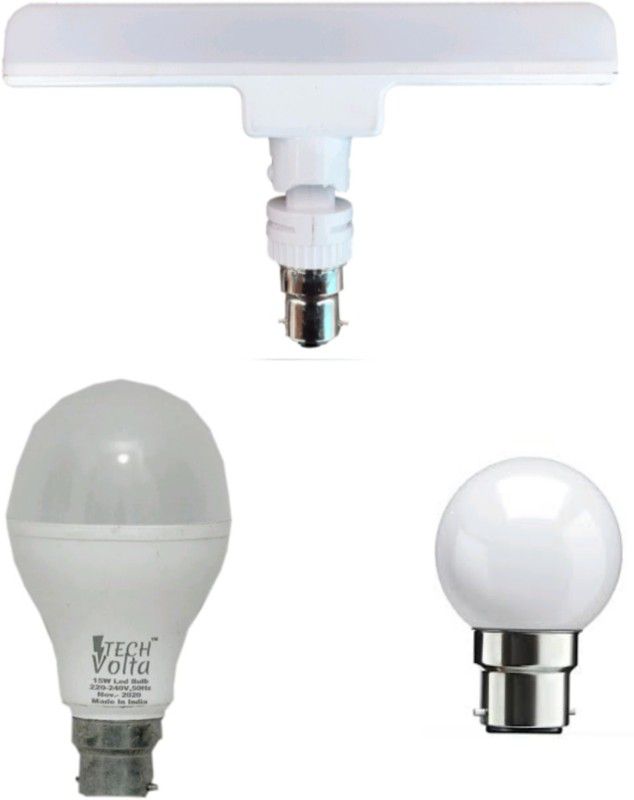 15 W, 10 W, 0.5 W T-Bulb B22 LED Bulb  (White, Pack of 3)