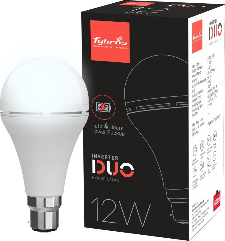 Fybros Inverter Bulb 12W 4 hrs. Emergency Light 4 hrs Bulb Emergency Light  (White)