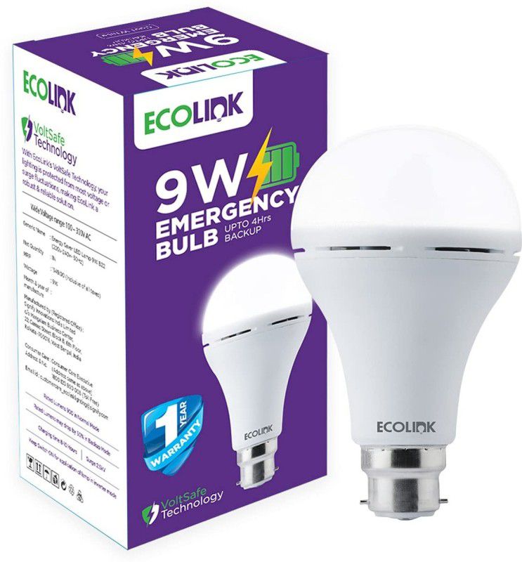 EcoLink By Philips Inverter Led bulb 4 hrs Bulb Emergency Light  (White)