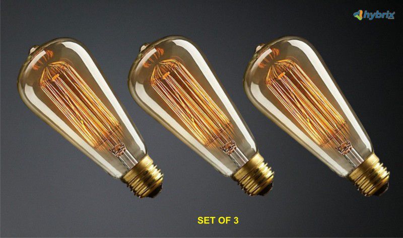 40 W Decorative E26, E27 Incandescent Bulb  (Yellow, Pack of 3)
