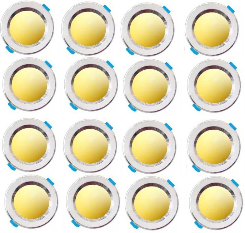 Dhija 9 Watt Pack of 16 Warm White ( Yellow ) Colour Conceal Light Downlight Ceiling Light Ceiling Lamp  (Yellow)