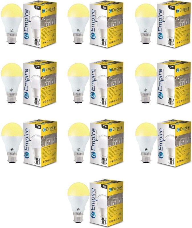 7 W Standard B22 LED Bulb  (Gold, Pack of 10)