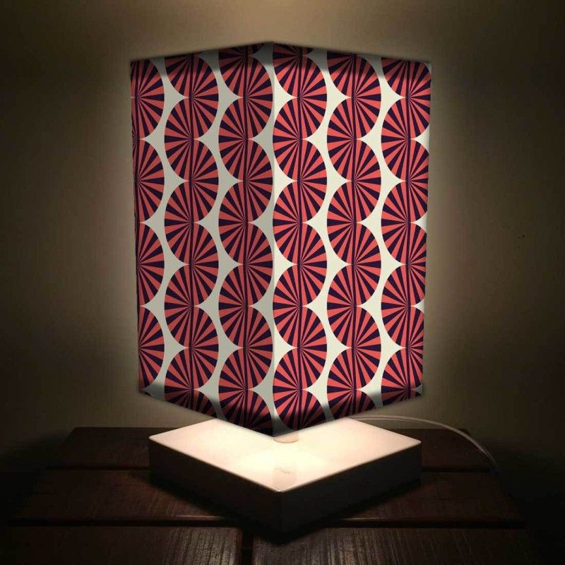 Nutcase Brown Retro Pattern Table Lamp  (30.5 cm, Multicolor)