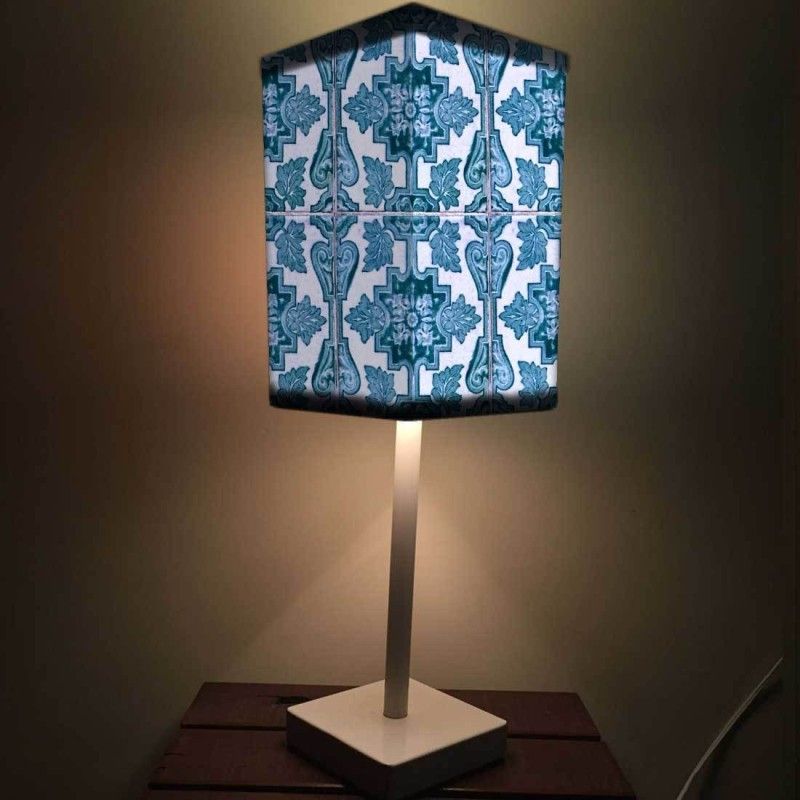 Nutcase Blue Tiles Pattern Table Lamp  (50.8 cm, Multicolor)