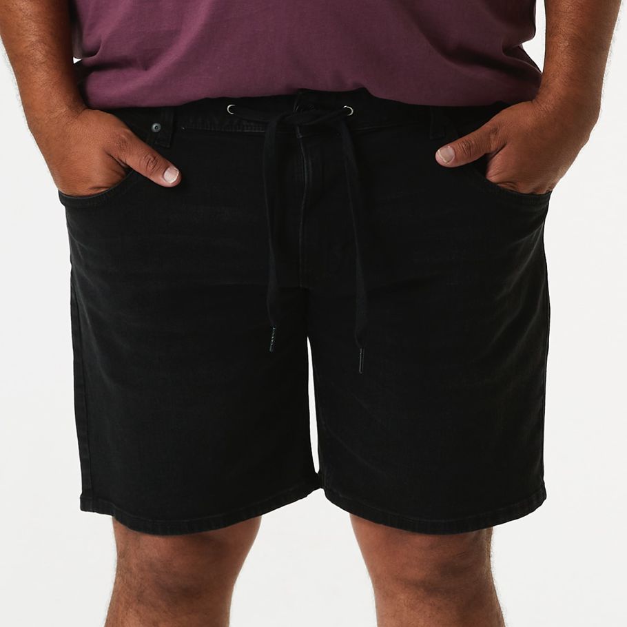 Men's Larger Size Knit Denim Shorts