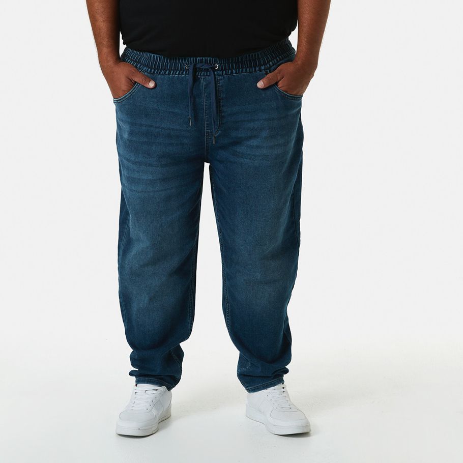 Men's Larger Size Knit Jogger Jeans