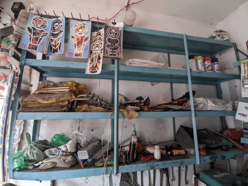 Display Rack, bike parts and accessories for sell (Combo)