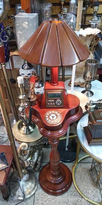 Wooden Telephone Set With Lamp
