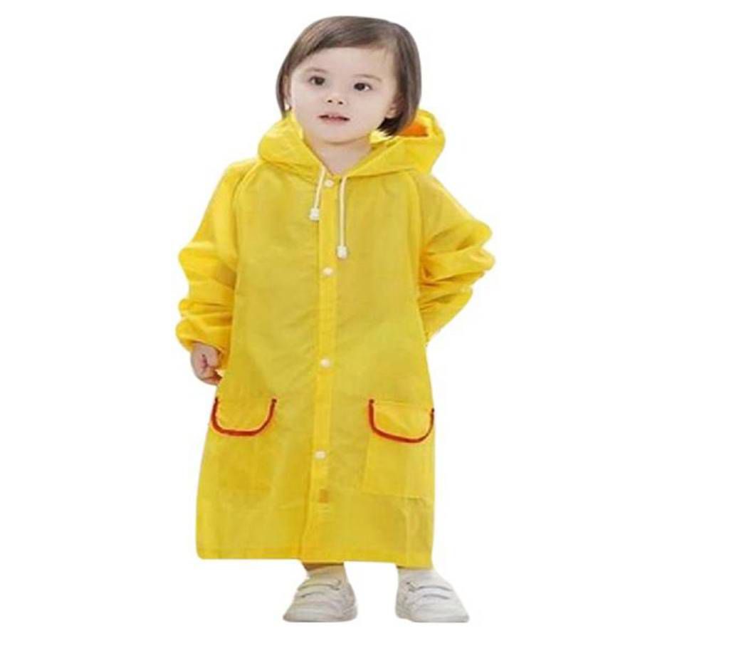Yellow Oxford Polyester Raincoat for Kids 