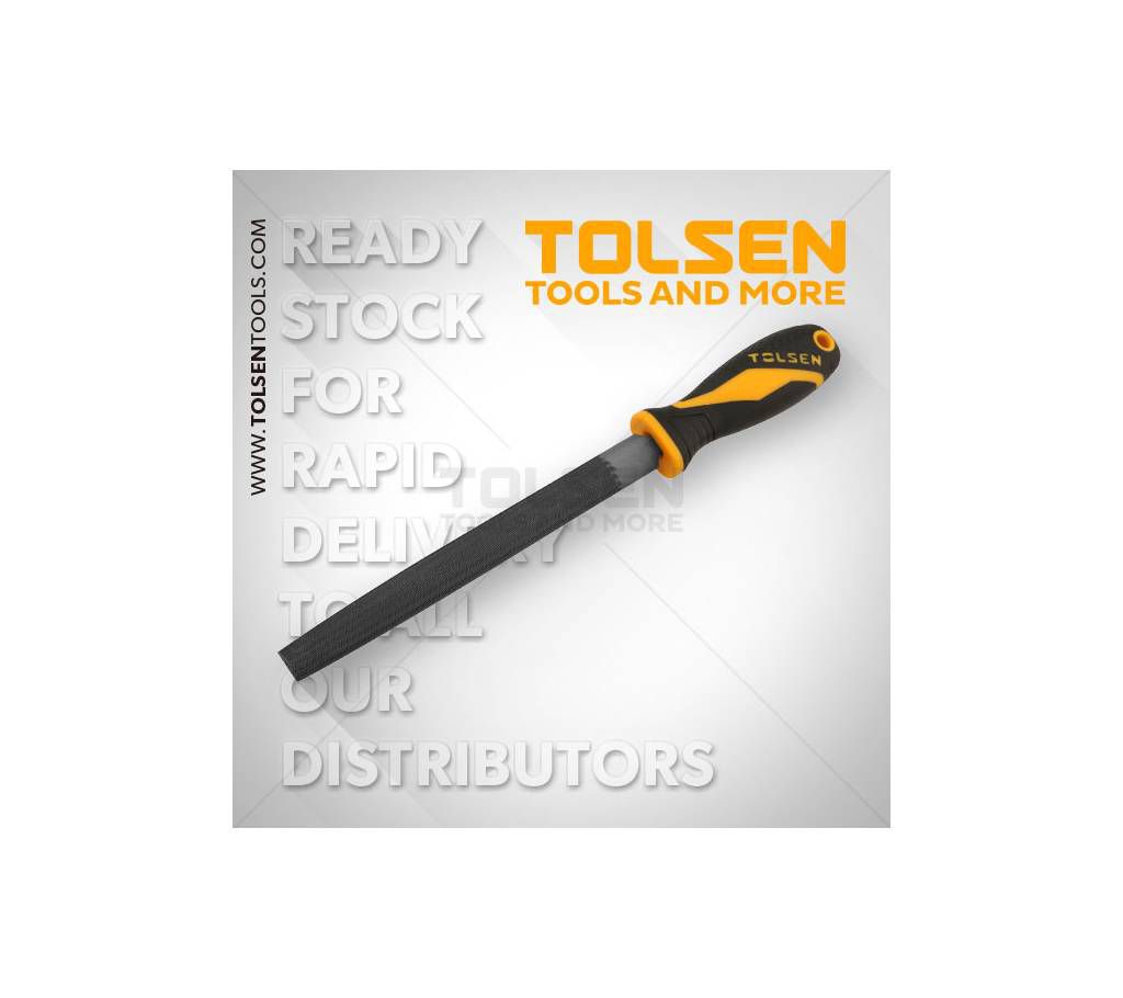 Tolsen Steel File Half Round (8") TPR Handle For Metal Work 32005