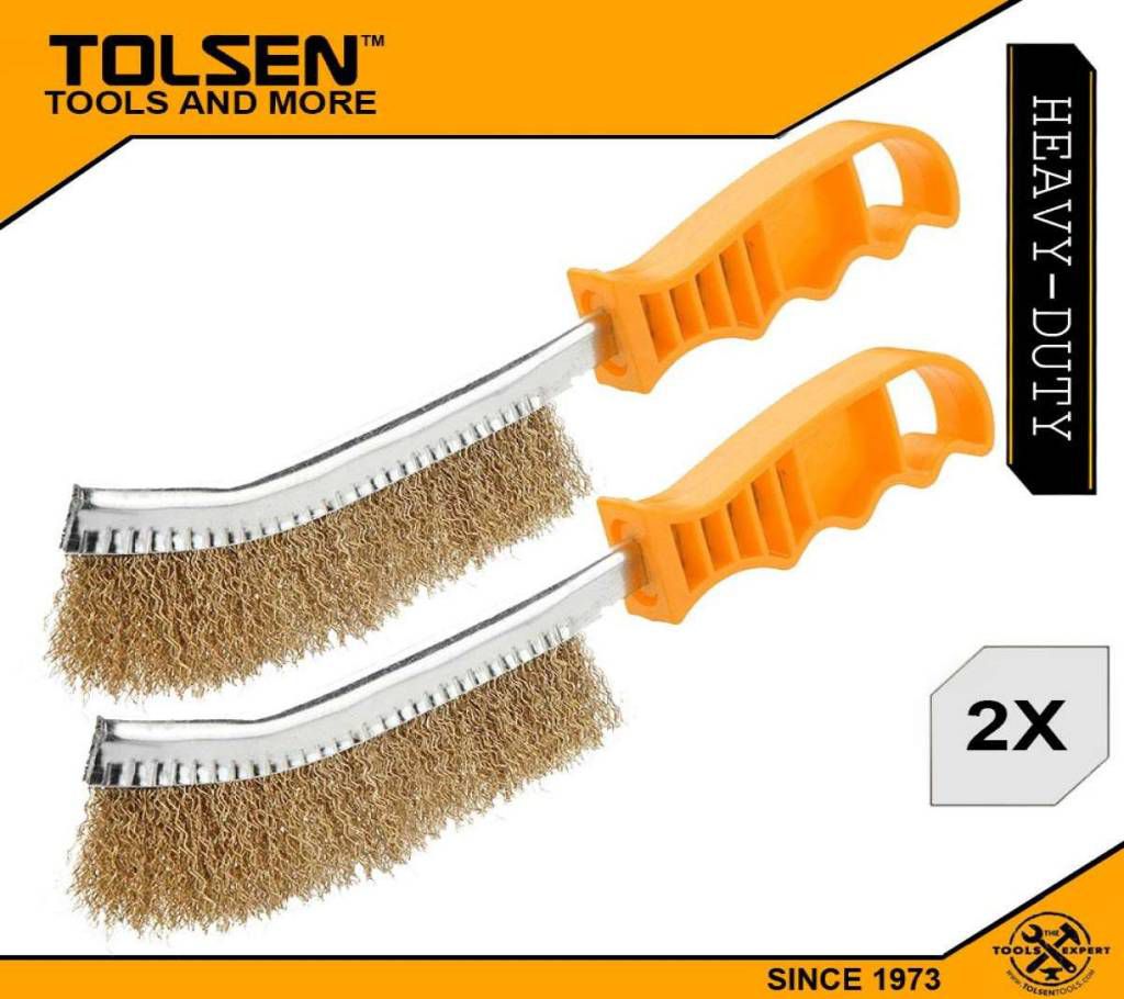 TOLSEN (2pcs) Universal Stainless Steel Wire Brush, 10