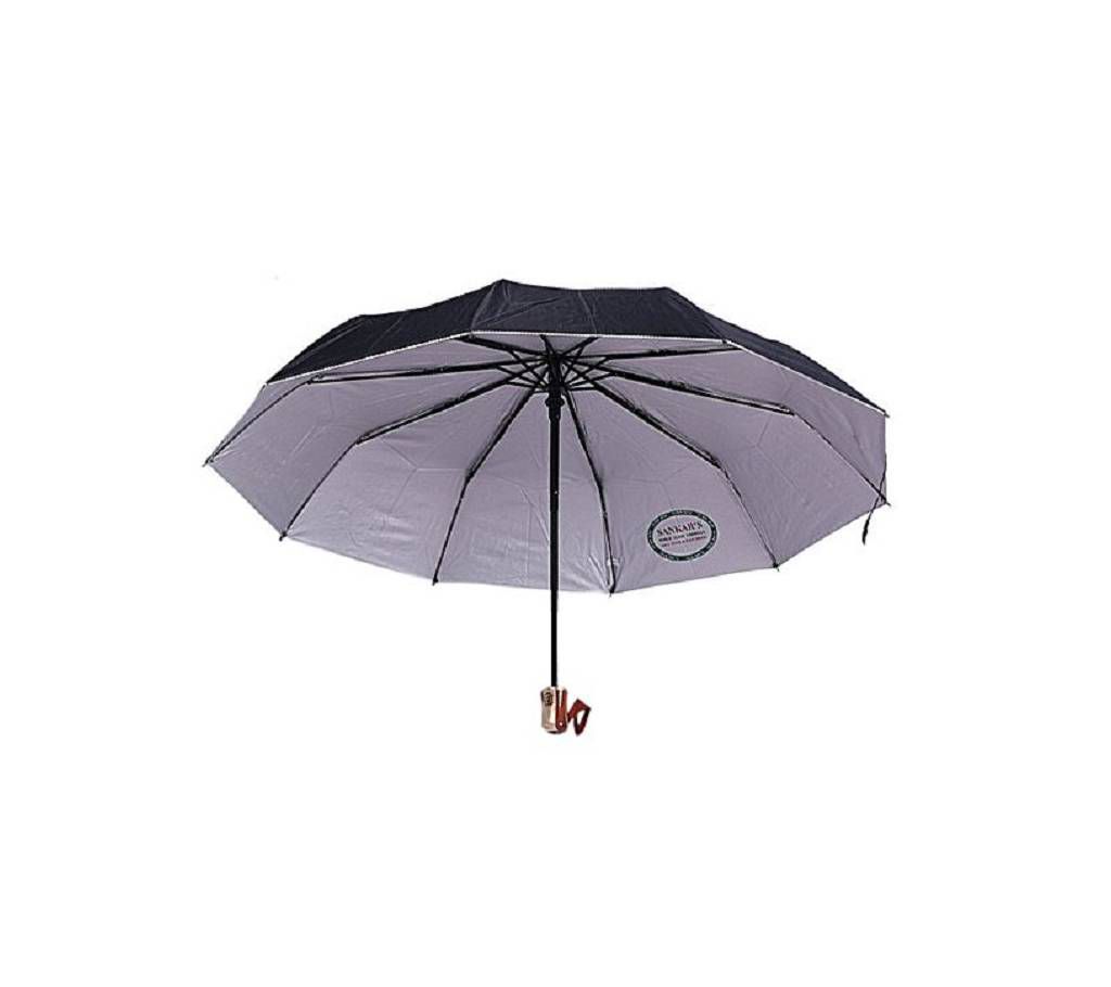 Pure Black Polyester Umbrella