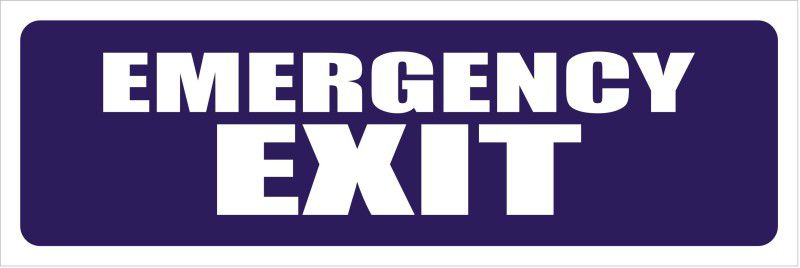 signEver Emergency Exit Sign Board For Theater Factory Lodges Banks Office School Hospital college Multi-color (30 x 10 cm) Emergency Sign