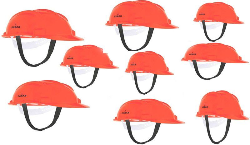 Karam PN 501 Orange (pack of 9) Construction Helmet  (Size - REGULAR)